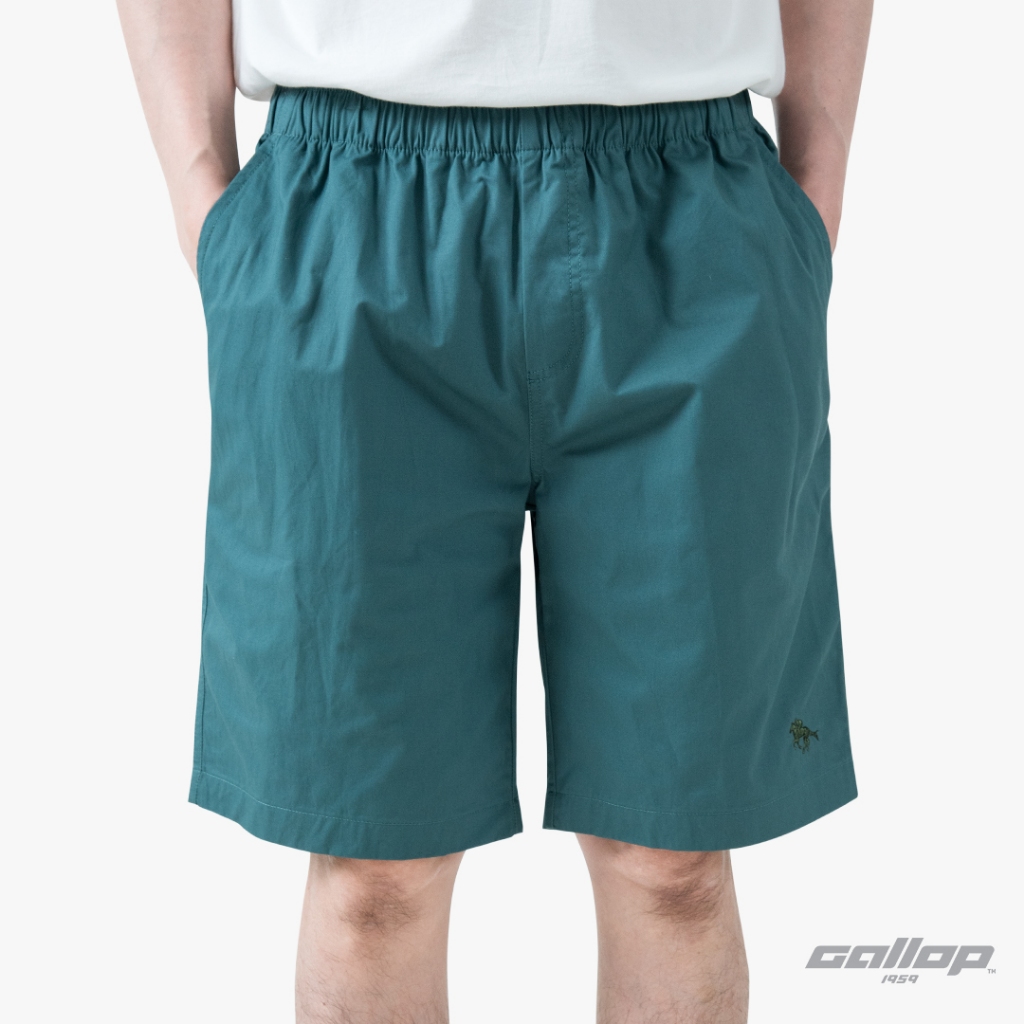 GALLOP : Twill Shorts กางเกงขาสั้นเอวยางยืดผู้ชาย รุ่น GS9027 สี Sea ...