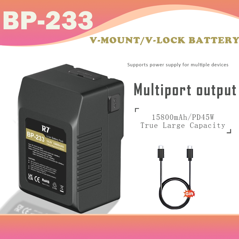 แบตเตอรี่รูปตัววี BP-233 แบตเตอรี่พกพา USB ขนาดเล็ก 15800mAh V-mounted ...