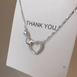 โปรโมชั่น Flash Sale : OUTLETS ล้างสต็อกจากโรงงานตรง สร้อยคอ Love Knot Necklace จี้หัวใจ สร้อยแฟชั่น Valentine ของขวัญ
