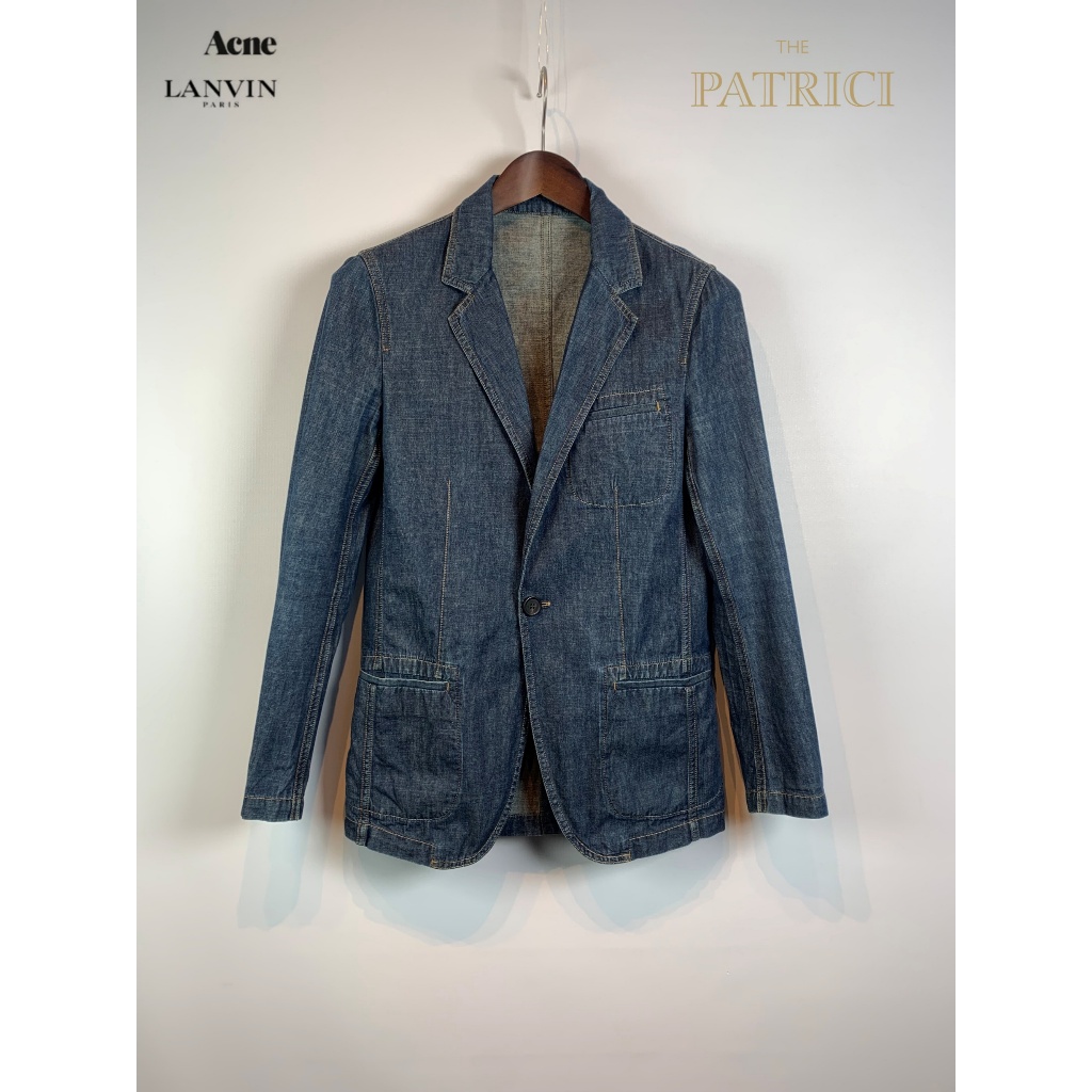 Jupe Lanvin Paris Denim Bleu Marine Taille 42 - Neuve Avec étiquettes, Valeur 377€