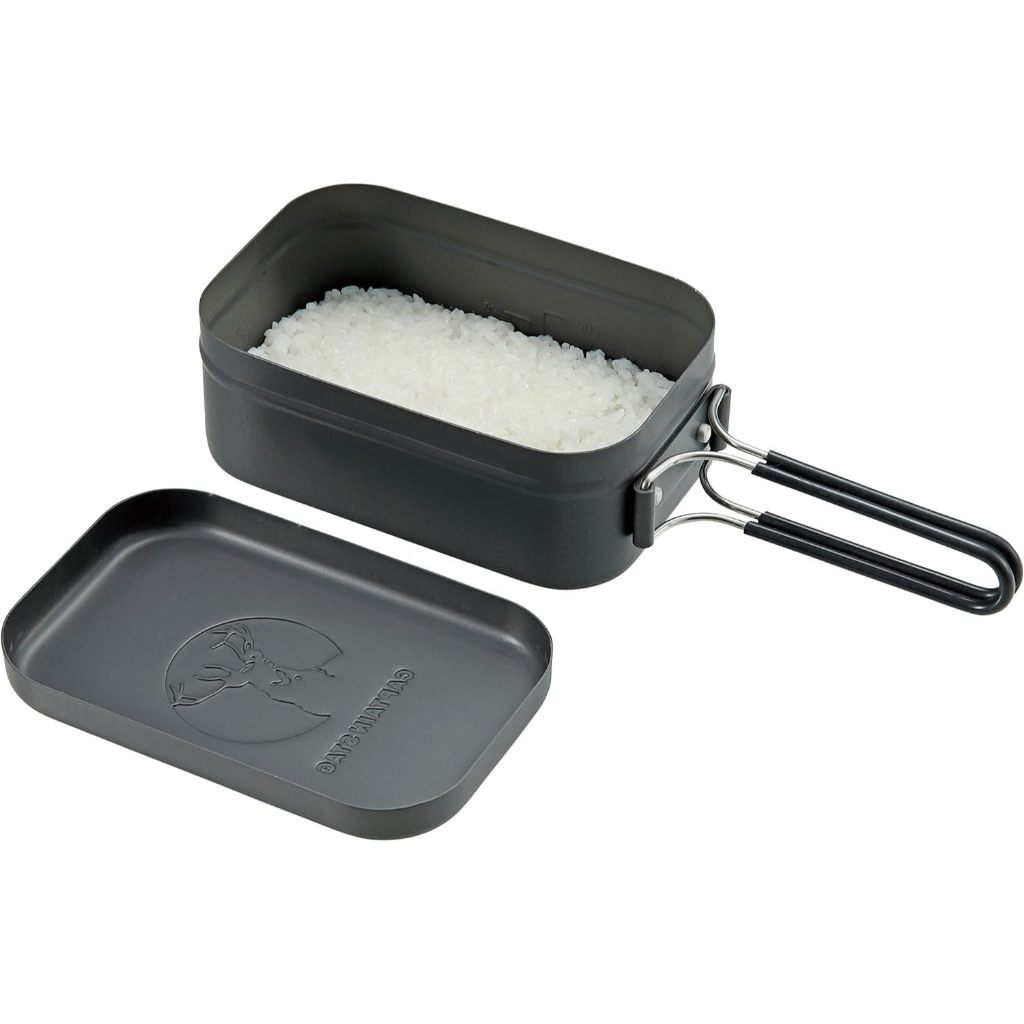CAPTAIN STAG Mestin Aluminum Rectangular Cooker, 1 cup, graduated scale ...