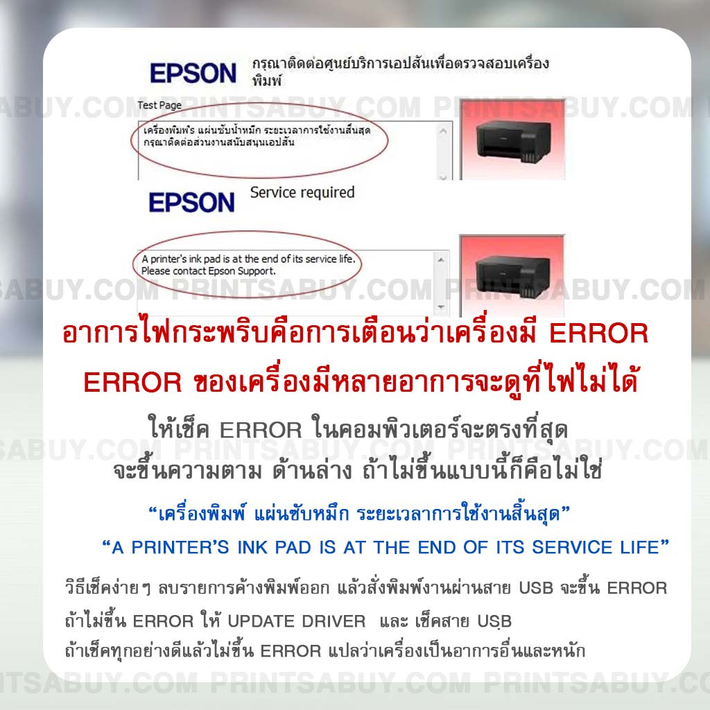 โปรแกรมเคลียร์ซับหมึก L3110 ตรงรุ่น รับประกันการใช้งาน epson adjustment ...
