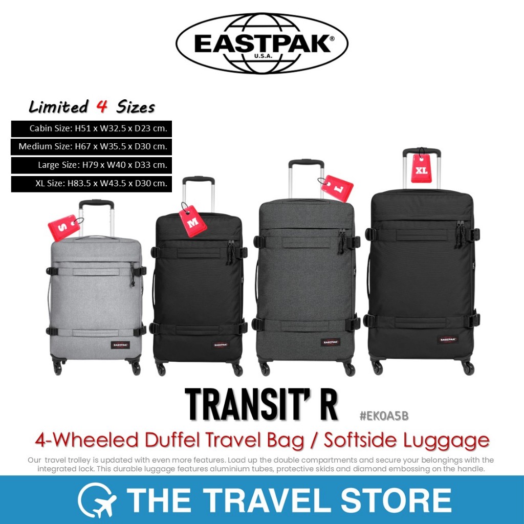 Eastpak TRANSIT' R Wheeled Duffel Travel Bag / Softside Luggage กระเป๋า ...