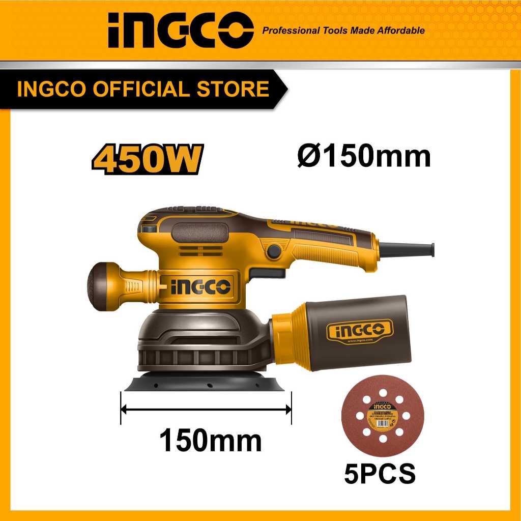 INGCO เครื่องขัดกระดาษทรายกลม RS4516 | Shopee Thailand