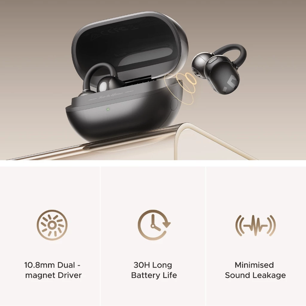 SOUNDPEATS POP Clip หูฟังบลูทูธ Bluetooth 5.4 ปุ่มกด clip on หูฟังไร้สาย Open Ear แบบหนีบหู มี Movie Mode Game Mode