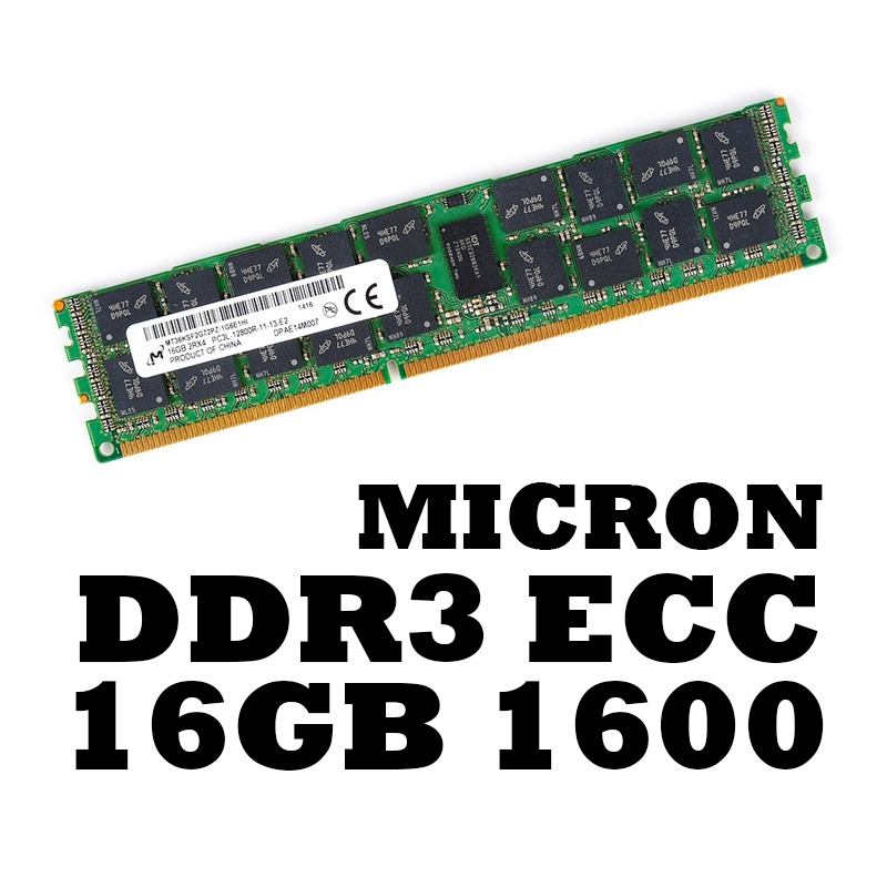 Barrette De RAM RDIMM ECC Micron 16Go DDR3L-1600 (PC3L-12800R) 1.35V - Neuf/testé, Garantie à Vie