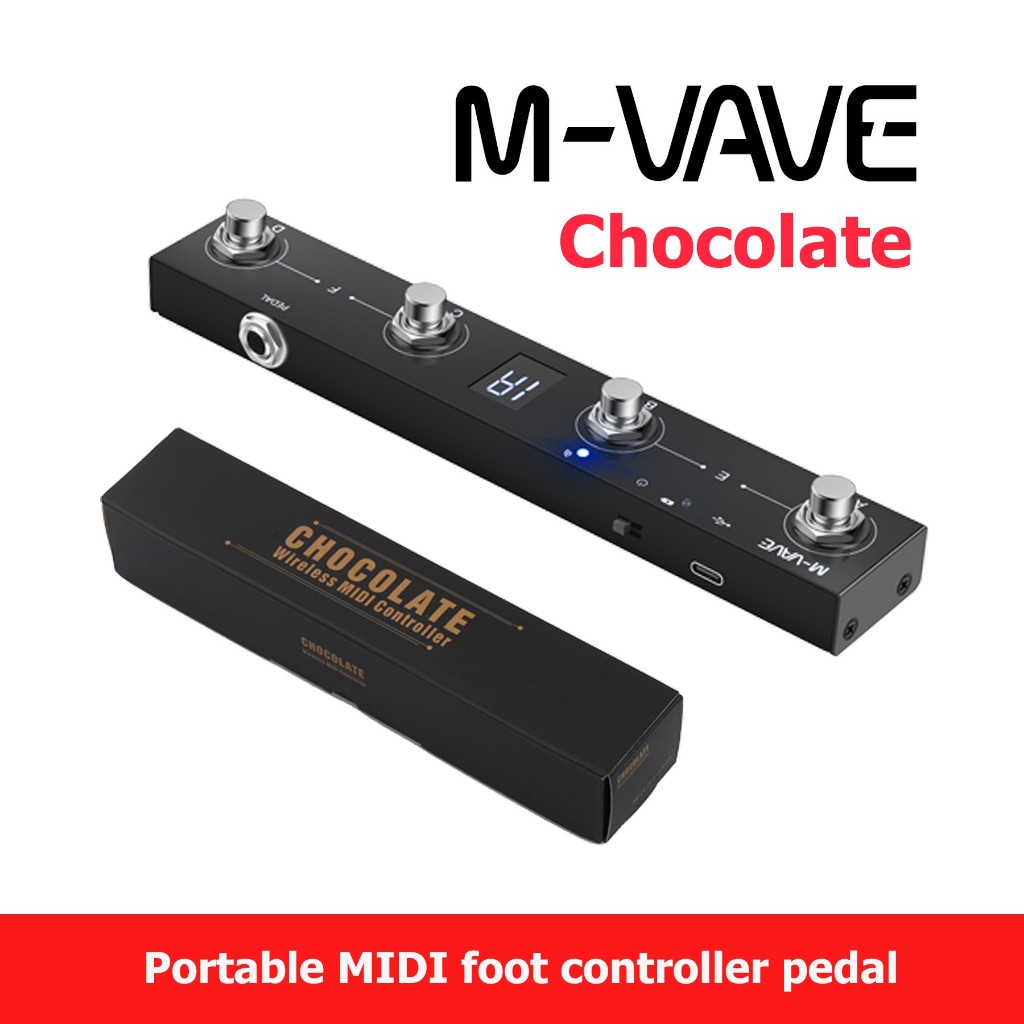 Contrôleur MIDI M-VAVE Chocolate Plus - 4 Boutons, Métal, USB, Batterie Rechargeable, 12h Autonomie