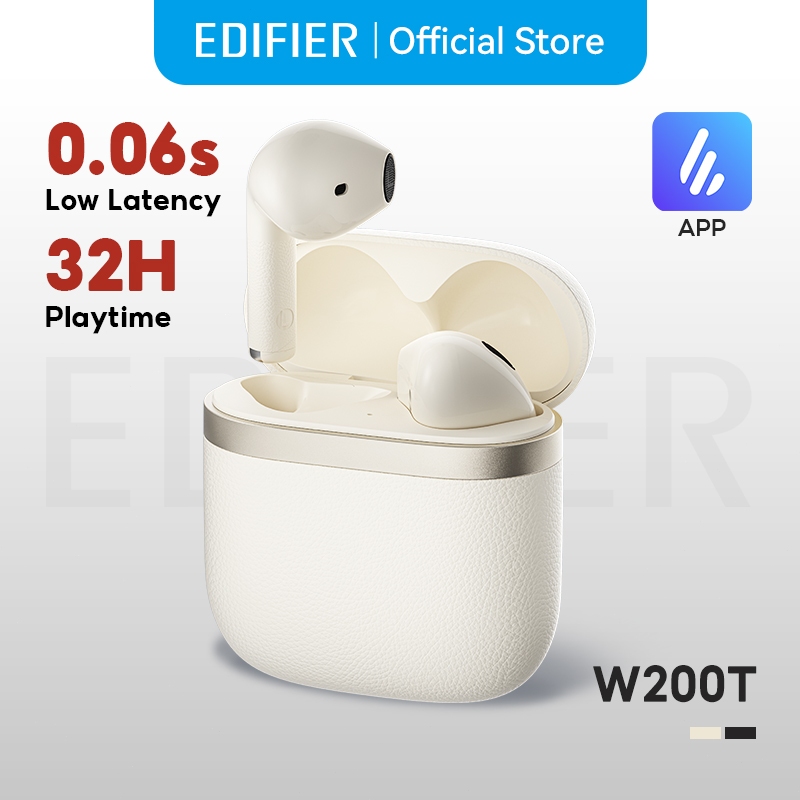 Edifier W200T หูฟังไร้สาย True Wireless ตัดเสียงรบกวนด้วย AI ใช้งานได้ 32 ชั่วโมง เชื่อมต่อผ่าน Bluetooth 5.4 หลายจุด