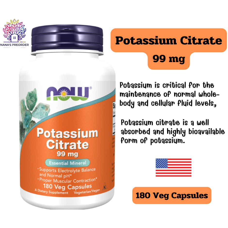Potassium Citrate 99mg 180 Veg Caps By Now Foods - HSN - View #5
