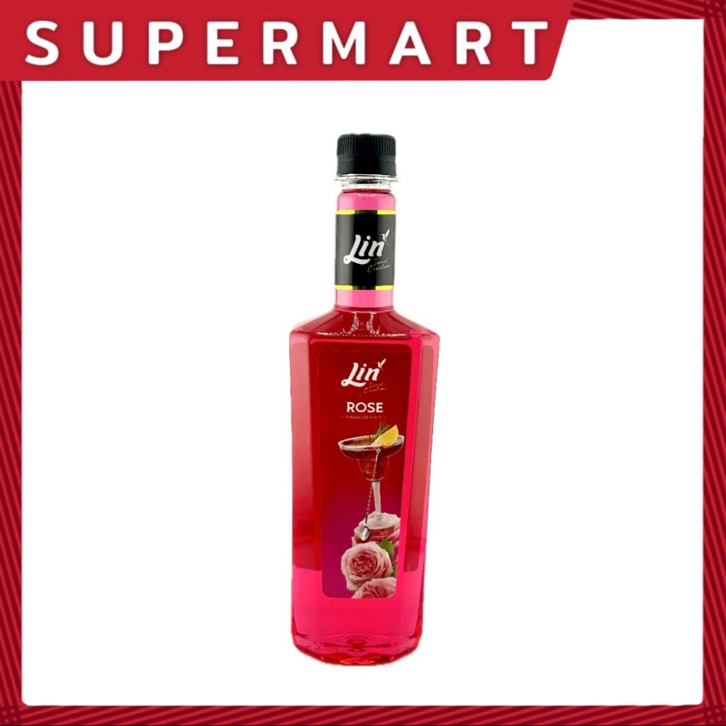 SUPERMART Lin Rose Premium Flavoured Syrup 750 ml. น้ำเชื่อมกลิ่นกุหลาบ ...