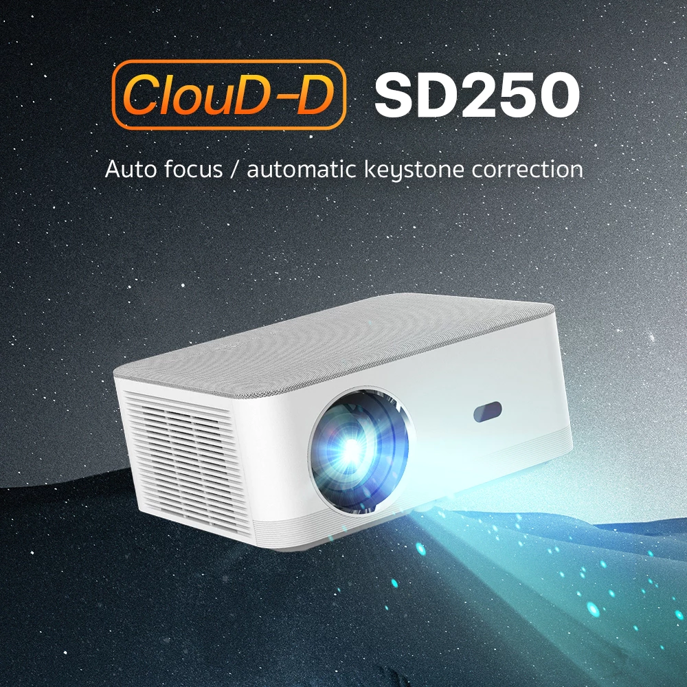 โปรเจคเตอร์ OWLENZ X CLOUD-D SD250 Android 13 เครื่องสีขาว ค่าความสว่าง 480 ANSI Lumens ภาพ 1080p รองรับ Input 4K