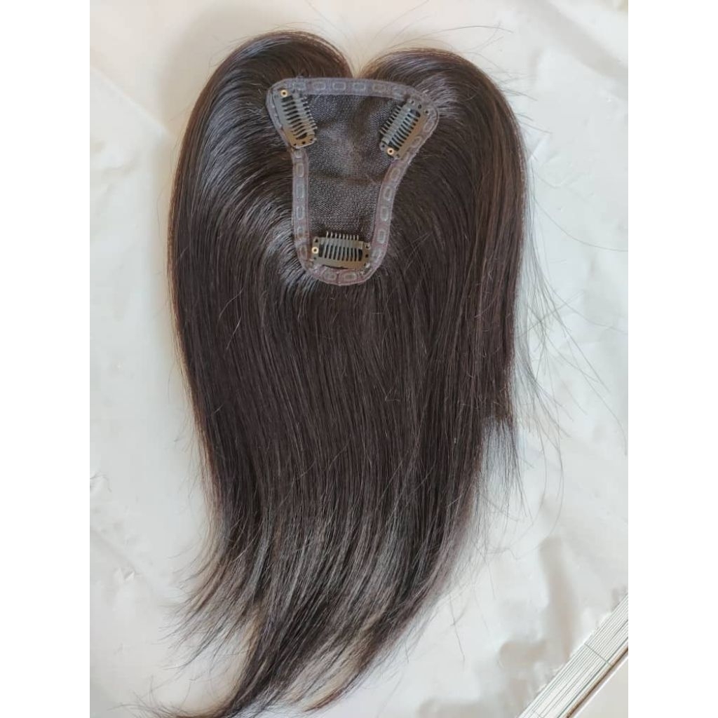 ทอปเปอร์ผมแท้ แผ่นปิดผมบาง เสริมหนา ขอบเนียน ทอมือเต็ม Real Natural ...