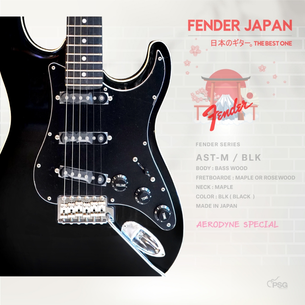 FENDER JAPAN รุ่น AST-M / BLK กีต้าร์ทรง AERODYNE SPECIAL GUITAR