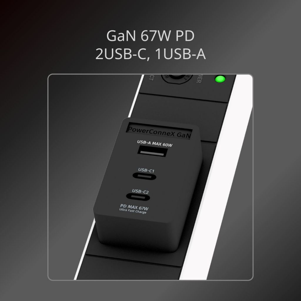 (ฟรี smart Plug) POWERCONNEX 4 OUTLET 2USB 16A 3M. # PCX-PHTTS-TS04C2A1 ...