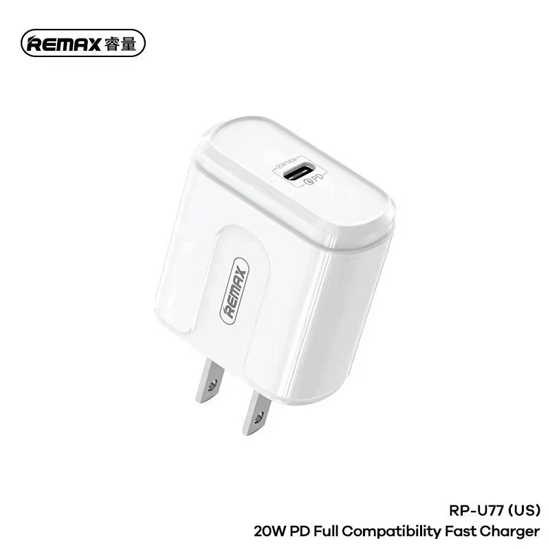 ลดล้างสต๊อค!!! หัวชาร์จ USB-C REMAX 20w RP-U77 | Shopee Thailand