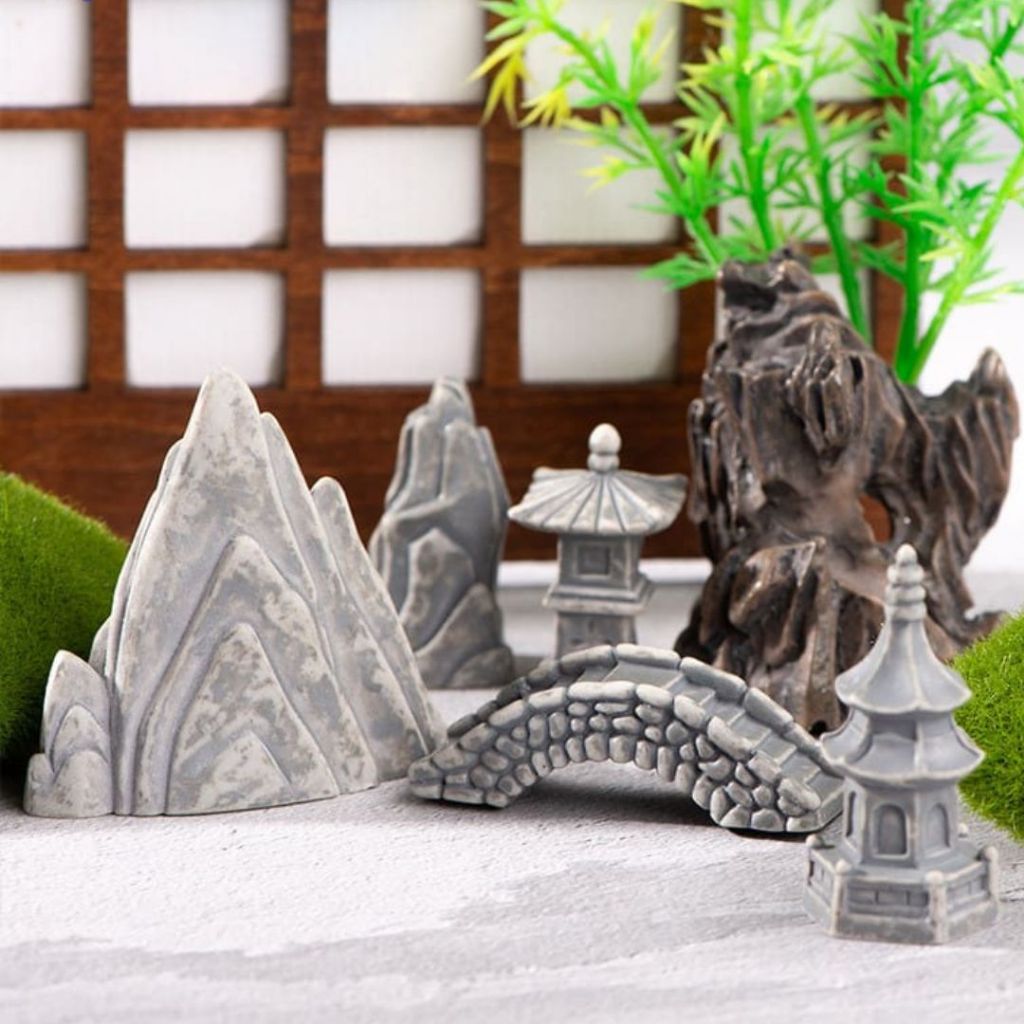 Rockery Stone Tower House Mini Home Decor Miniature Fairy Garden สวนหิน ...