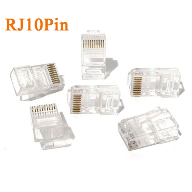 หัวแลน RJ45 10PIN แบบเข้าหัวสาย 10P10C RJ45 RJ48 RJ50 Cat5E UTP ...