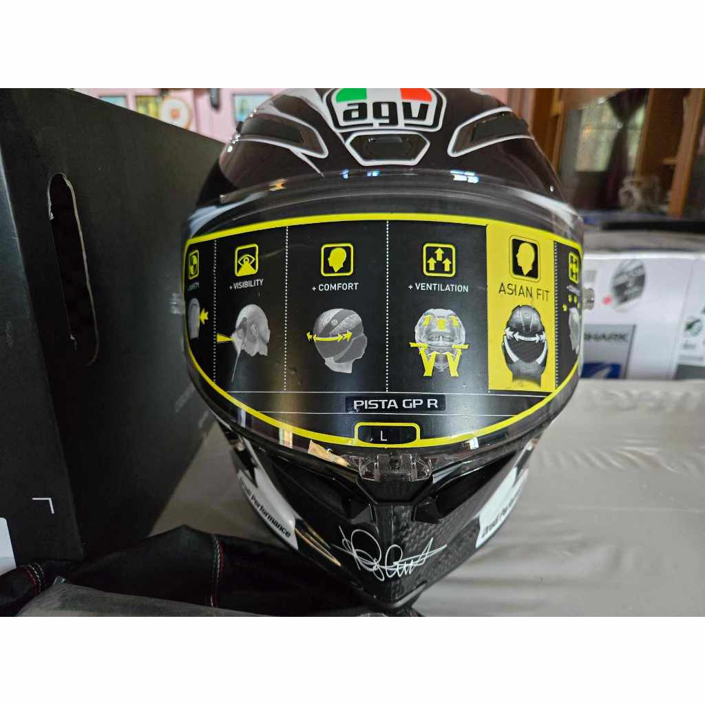 agv pista gp r misano 2016 OPO 10 - Valentino Rossi Moto 1/5 Scale Helmet Season Compatible with Yamaha YZR-M1 MT9ALA0049. AGV : PISTA GP RR