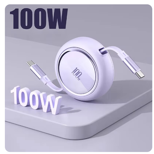สายชาร์จเร็ว 100W แบบยืดหด ความยาว 1.0 เมตร High Speed 100W Fast ...