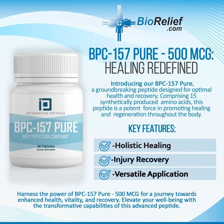 BPC-157 PURE 500 mcg ของเปปไทด์ที่ทำงานอย่างเป็นระบบและทำงานได้หลากหลาย