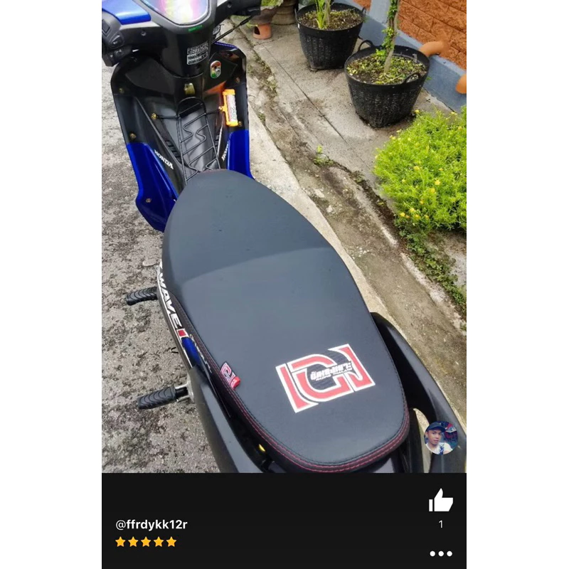 เบาะปาด รุ่น เวฟ 110 i NEW น็อต ปี 2012-2018 ปาดทรงกลาง ทรงสวย ลาย เองนักเลงเบาะ สีดำ รูปที่ 2