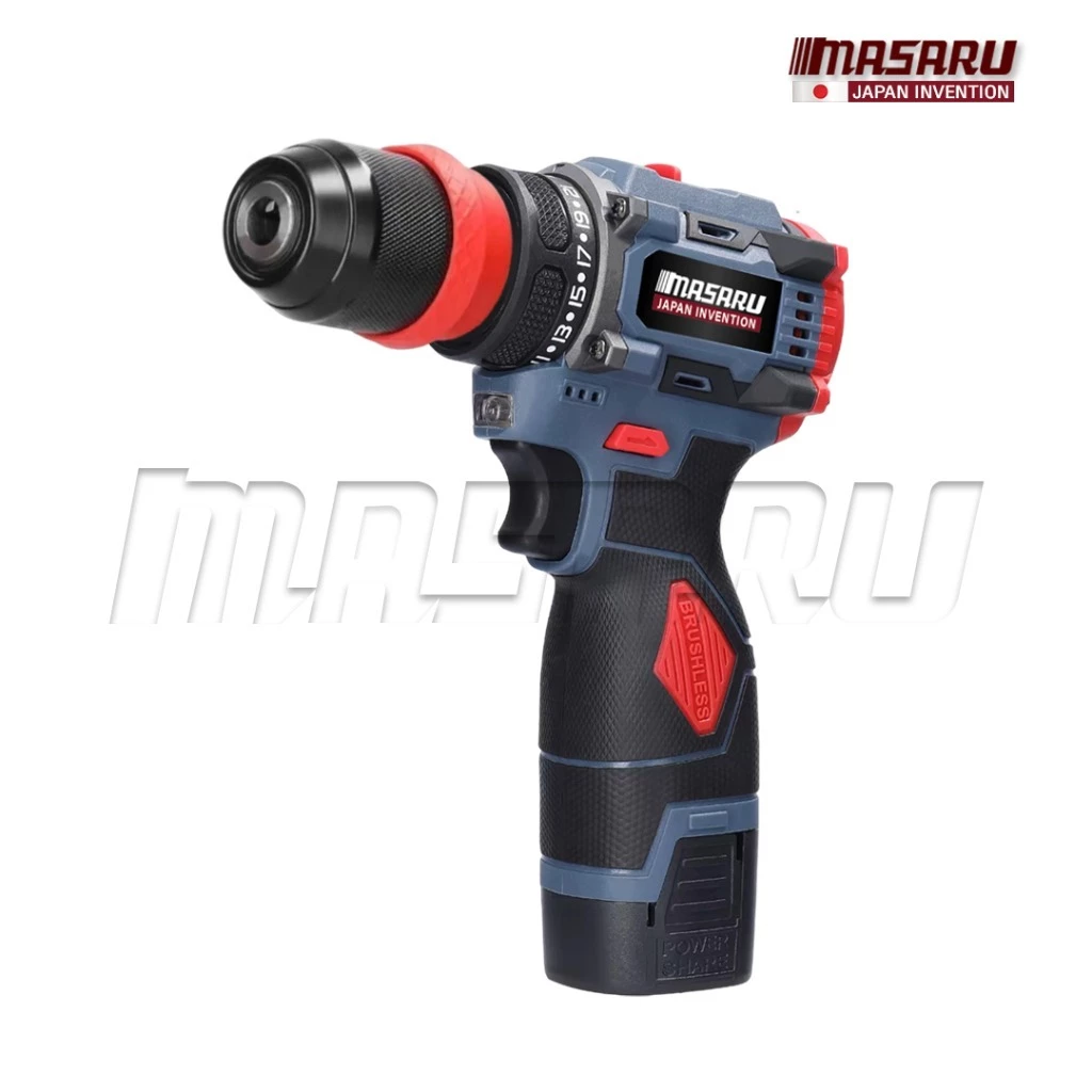 MASARU รุ่น MSR-CD204 แรงบิด 85 N.m สว่านไฟฟ้า ไขควงไฟฟ้าไร้สาย สว่านไขควง สว่านไร้สาย 2 ระบบ มอเตอร์บัสเลส