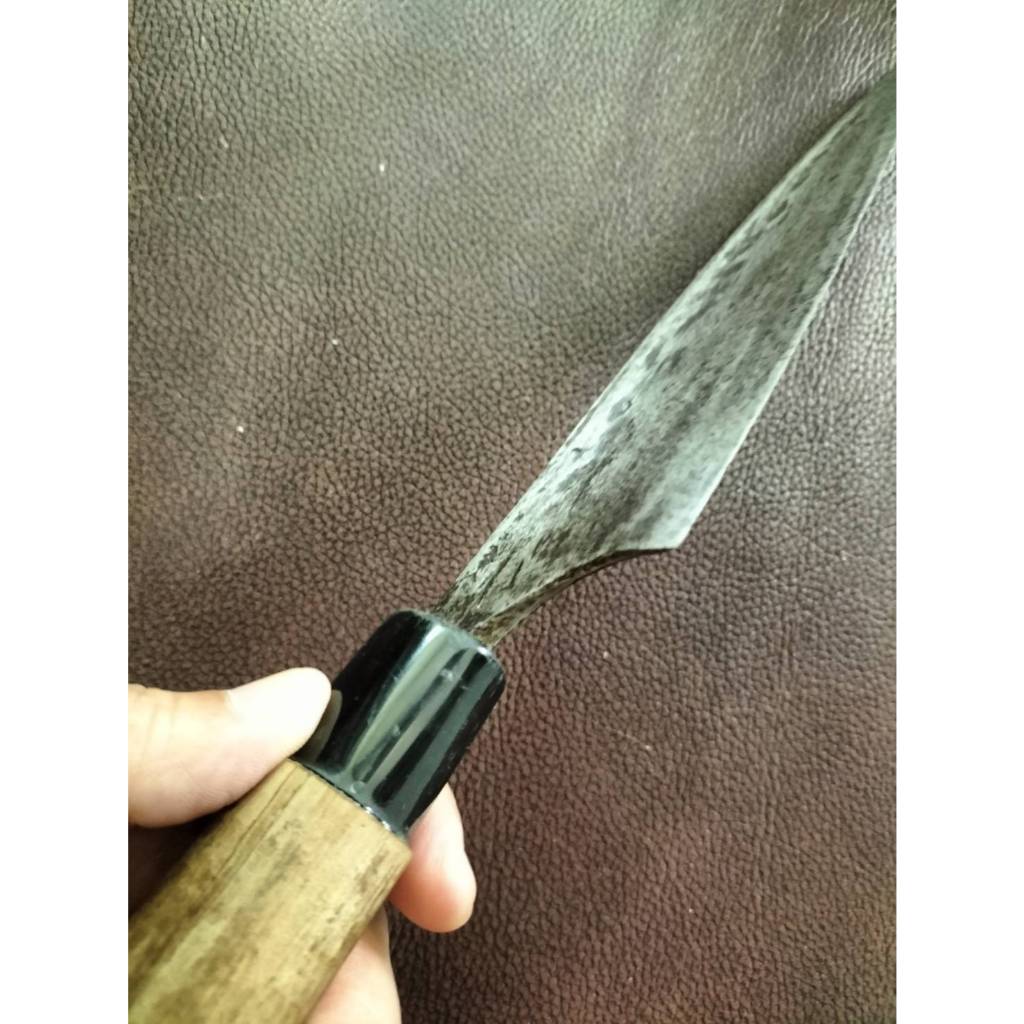 มีดเดบะเชฟญี่ปุ่น Deba Knife งานตีมือใบเว้าเป็นแอ่งหายาก ด้ามไม้ปลอก ...
