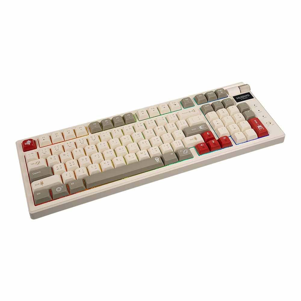 WIRELESS KEYBOARD (คีย์บอร์ดไร้สาย) NUBWO X803 GALACTIC (CREAM-BROWN ...