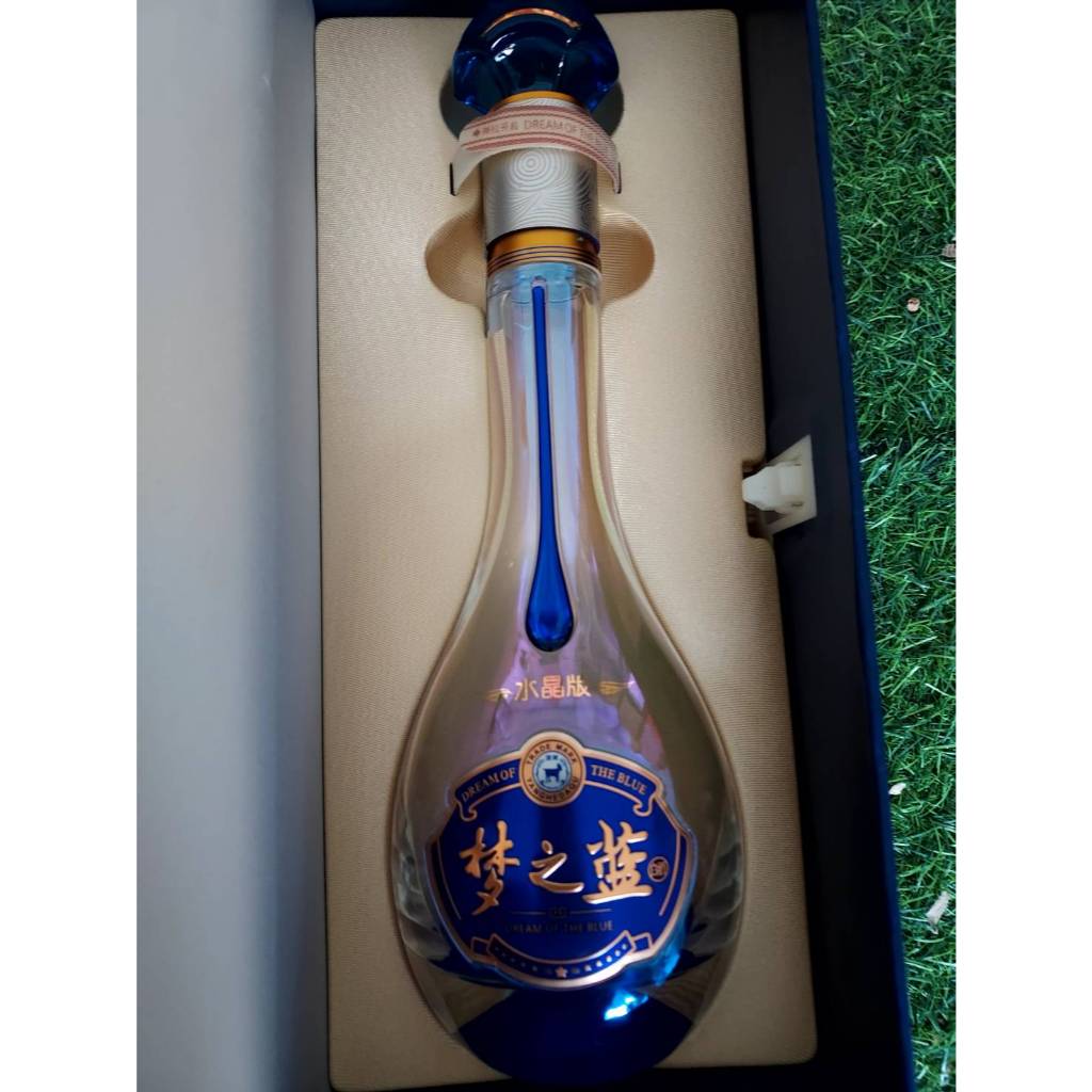 中国酒 52℃ 夢之藍 DREAM BLUE CRYSTAL セット ขวดใส่เหล้าสาเกจีน DREAM BLUE CRYSTAL 中国酒 52℃ 夢之藍 500มล