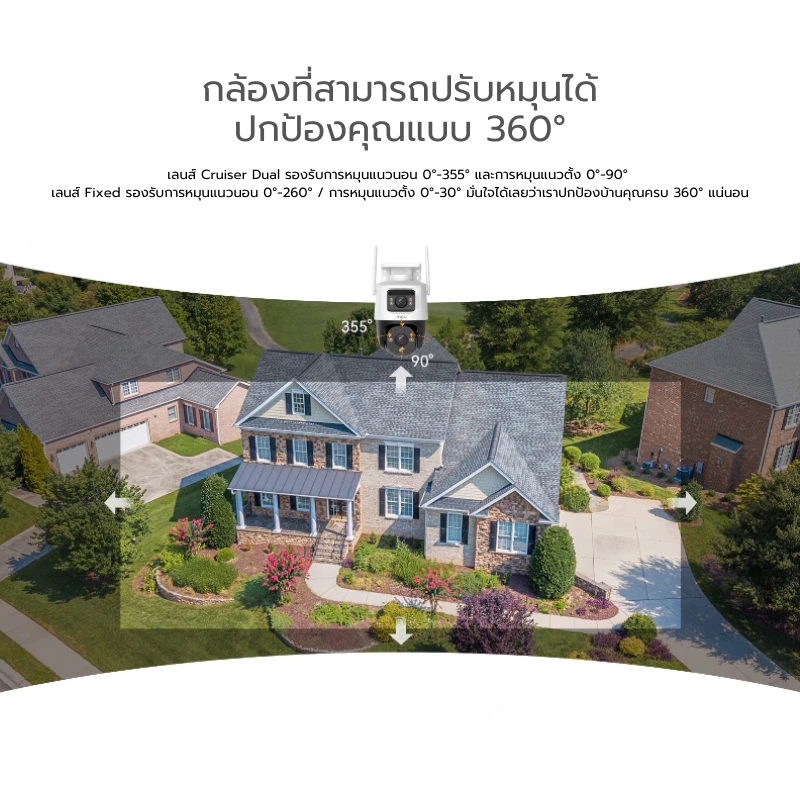 IMOU รุ่น Cruiser Dual กล้องวงจรปิด ภายนอก มี 2 เลนส์ คมชัด 6 - 10 MP หมุนได้ 8xดิจิตอลซูม ภาพสี24ชม. ประกัน 2 ปี