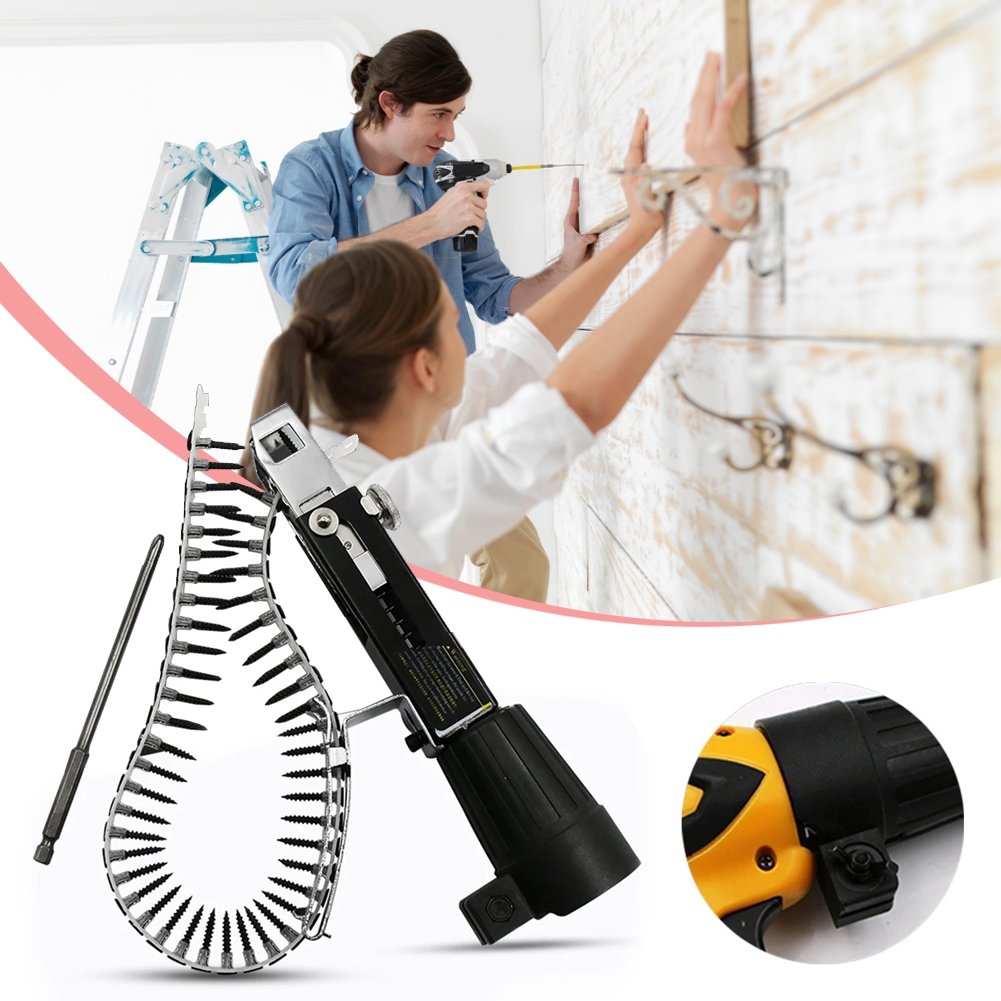 Automatic Chain Nail Gun Adapter Screw Screw Gun สำหรับเครื่องมือเจาะ ...