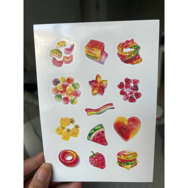 sticker gummy candy สติกเกอร์กัมมี่ ลูกกวาด A6 sheet | Shopee Thailand