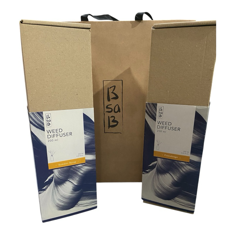 bsab diffuser 200 ml เซตใหญ่พร้อมก้านและโหลแก้วใส่น้ำหอม มี 2 กลิ่น ...