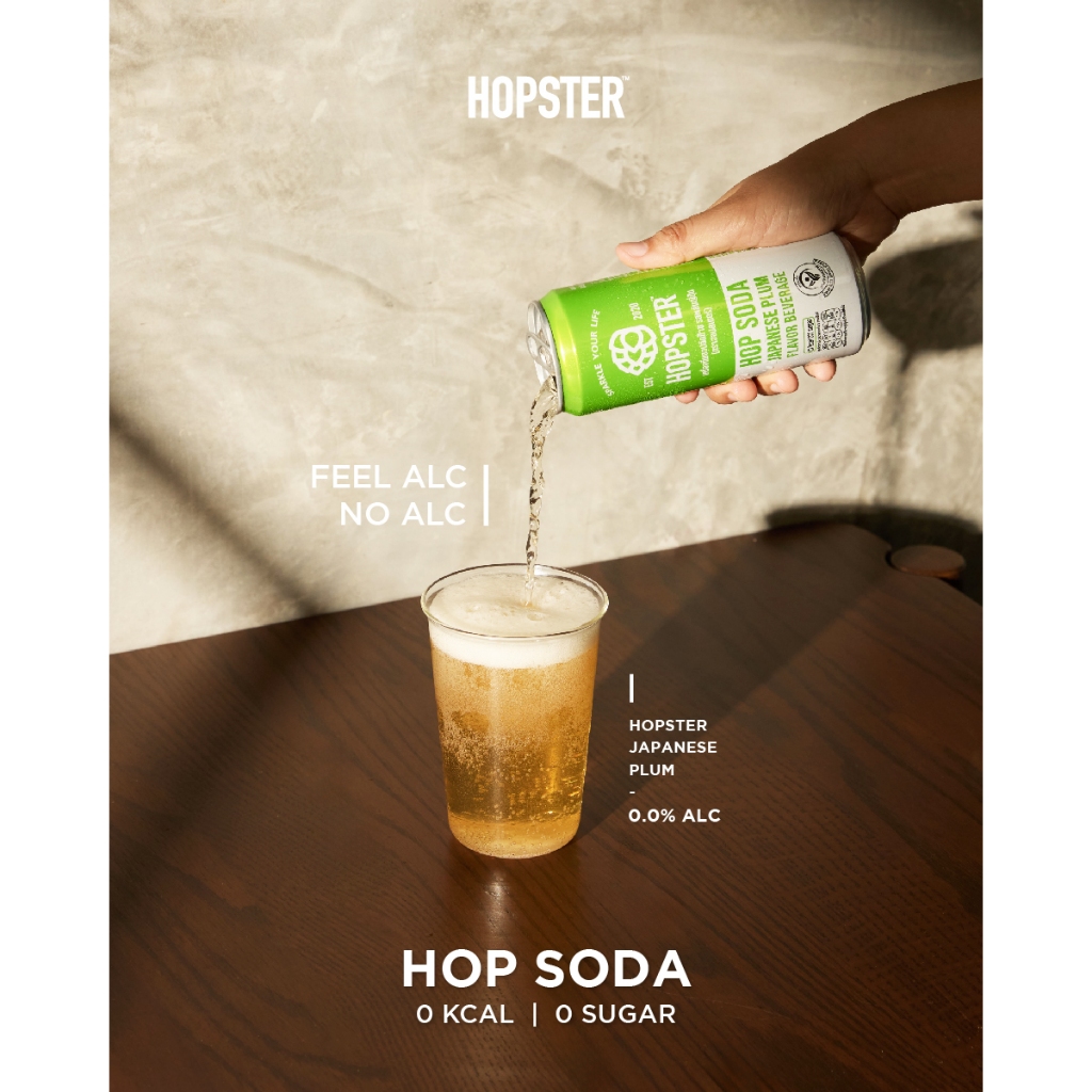 Hop Hopster น้ำอัดลมผสมโซดา รส ราสเบอร์รี่ และ พลัม ขนาด 250 มล. 1 แพ็ค ...