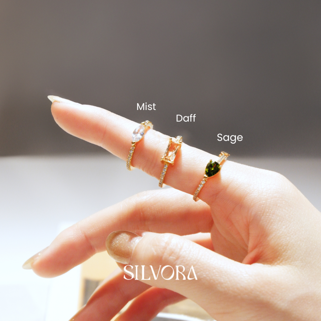 Silvora Studio - แหวนเซ็ต Gem Ring Set | เงินแท้ 925 Sterling, Nickle ...