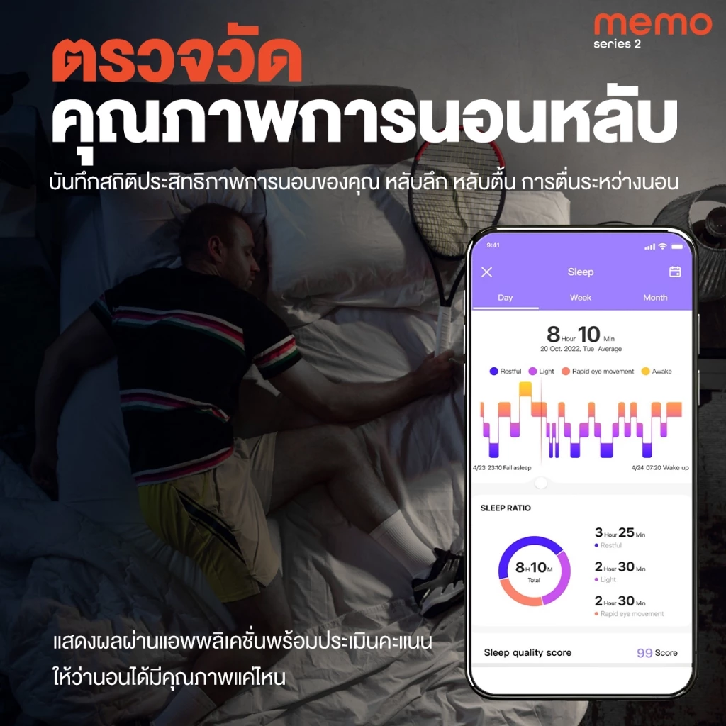 AXON Memo Series 2 Smart Watch จอใหญ่ IPS โทรได้ วัดชีพจร SpO2 รองรับภาษาไทย ประกัน 2 ปี