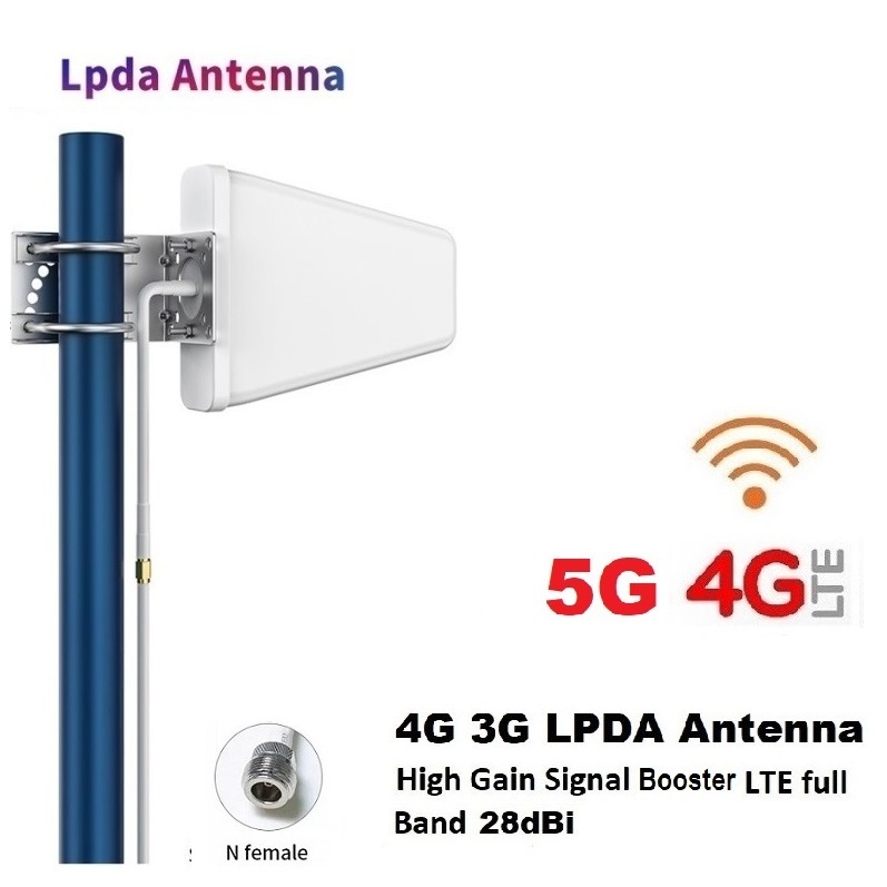 5G 4G LPDA Antenna 28dBi Signal Booster Full band 690-3700MHz Cable 0 ...