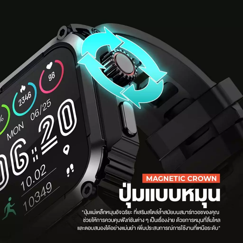 AXON G-Connect Smart Watch หน้าจอ IPS 1.85" รองรับการโทร วัดชีพจร SpO2 ติดตามด้วย GPS - 2Y