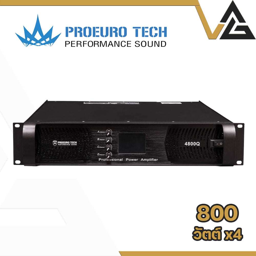 PROEURO TECH 4800Q เพาเวอร์แอมป์ 4CH กำลังขับ 800W x4 สมดุลเสียงดี ...
