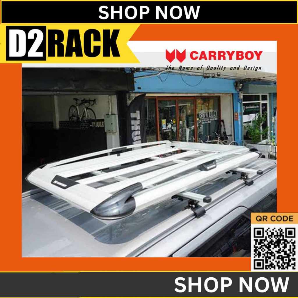แร็คหลังคา Carryboy CB550-02 สีขาว สีดำ สำหรับรถหลังคาเรียบ #แลคหลังคา ...