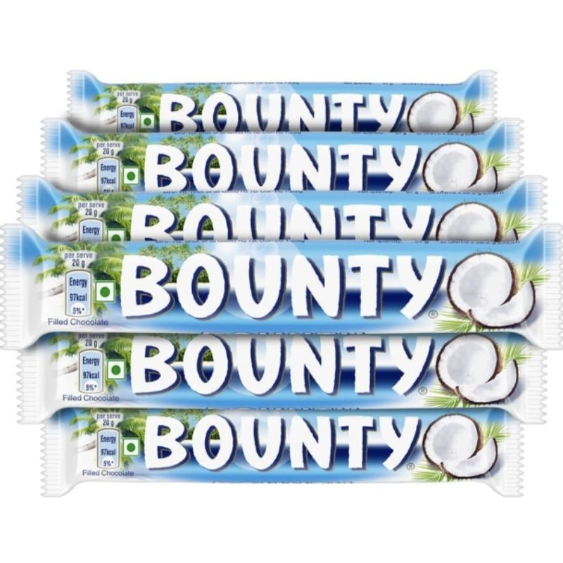 Bounty Coconut & Milk Chocolate Bars Multipack Chocolate 4x57g ...
