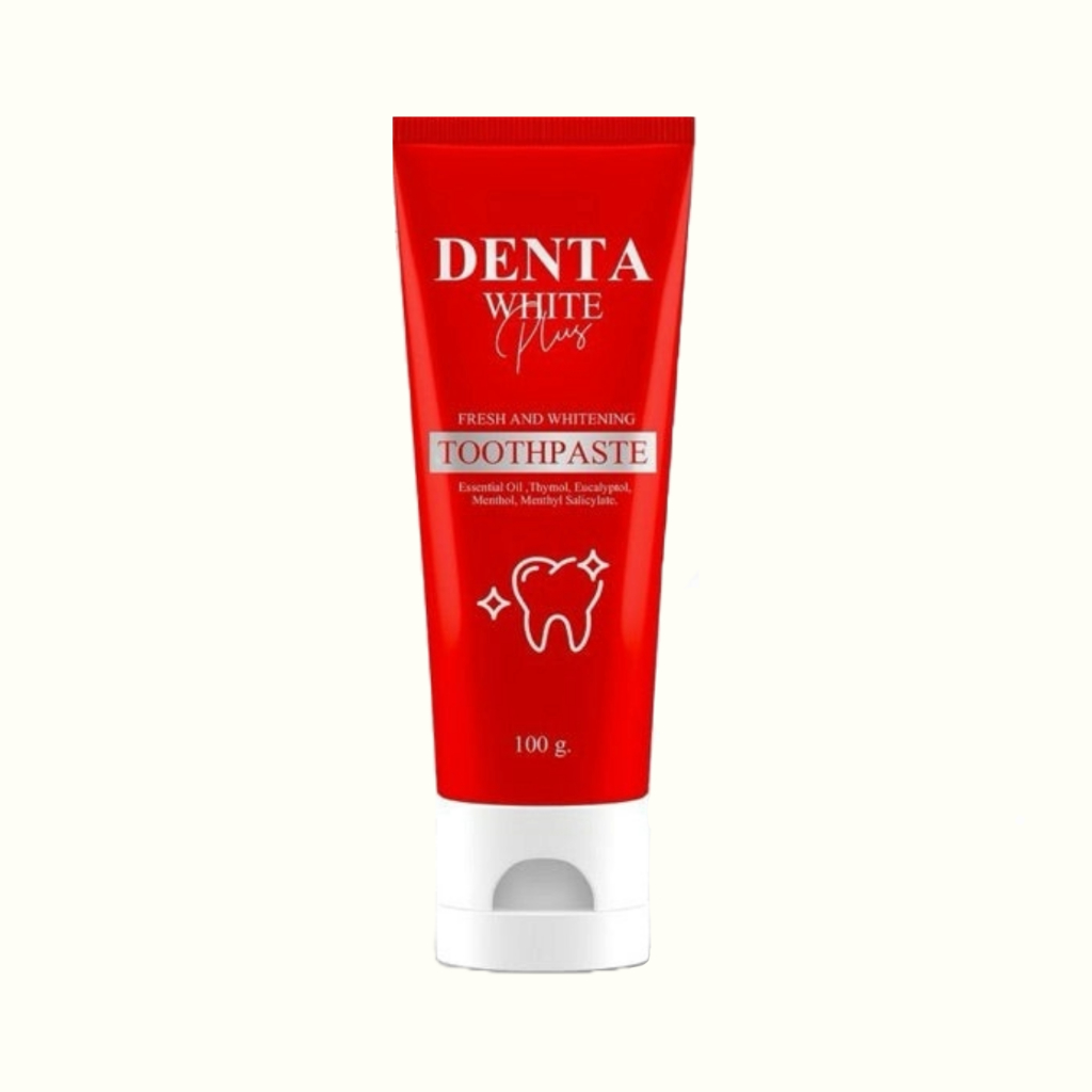 เดนต้าไวท์ พลัส ยาสีฟันยายผึ้ง DENTA WHITE PLUS ฟลูออไรด์ 1500 PPM 1 ...