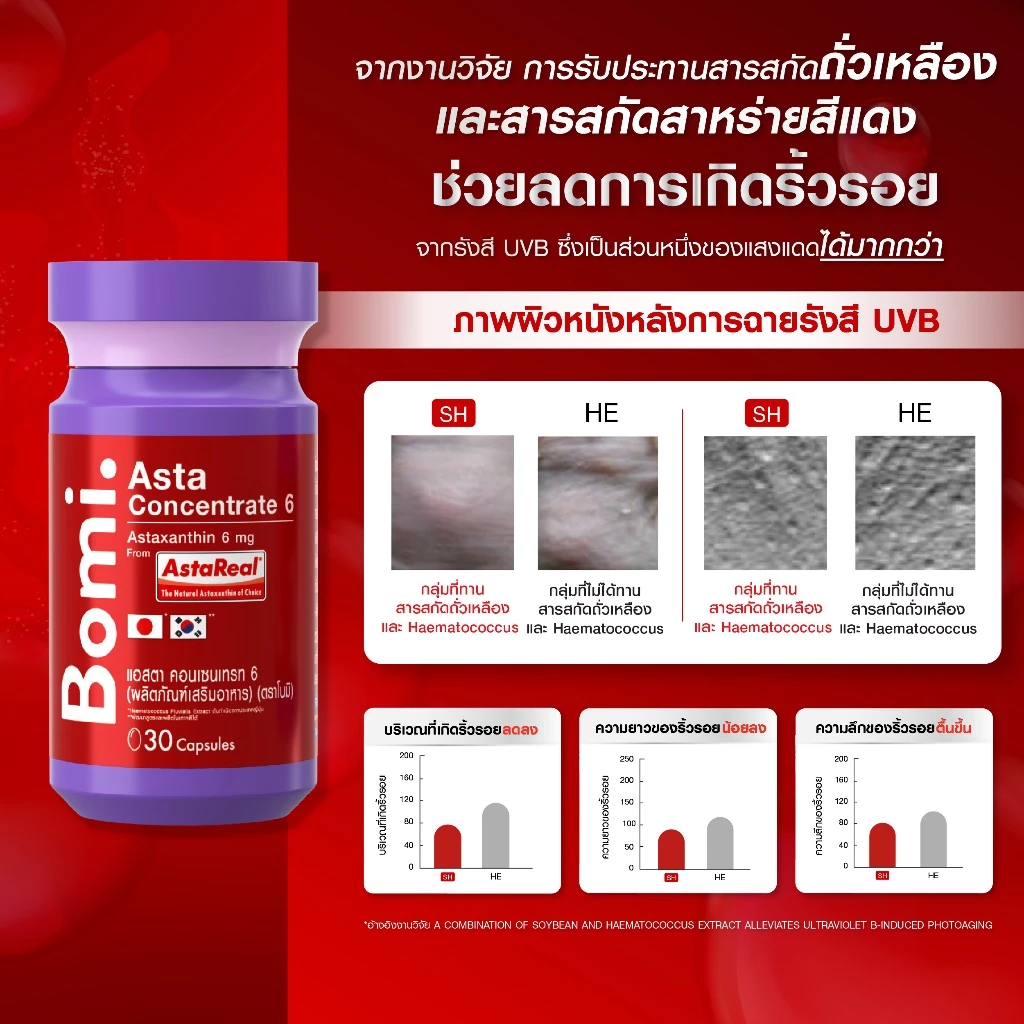 Bomi Astaxanthin AstaReal Asta Concentrate 6 (30 Capsules) แอสต้าแซนทีน 30 แคปซูล https://lnwchill.com