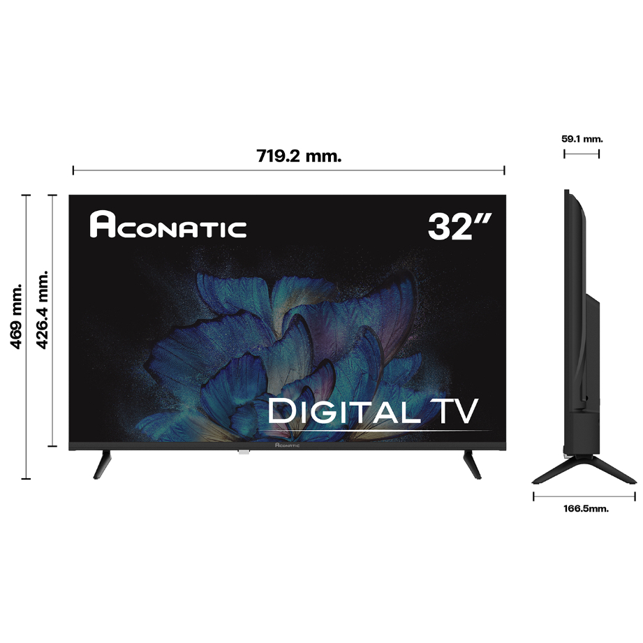 ACONATIC รุ่น 32HD515AN แอลอีดี ดิจิตอลทีวี 32 นิ้ว คมชัดระดับ HD รับชมทีวีดิจิตอลได้ทันทีโดยไม่ต้องใช้กล่องเพิ่มเติม