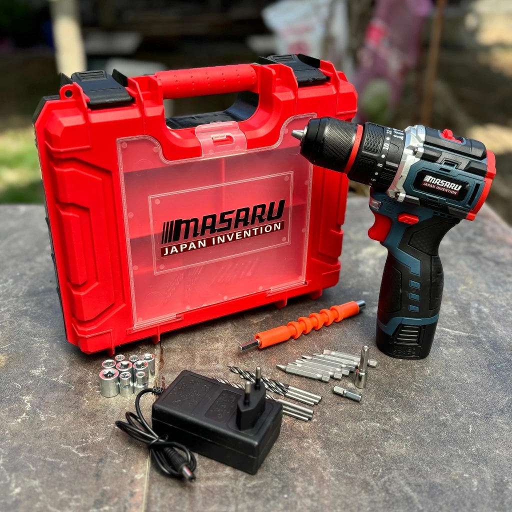MASARU รุ่น SCDH-120 แรงบิด 60 N.m สว่านกระแทกไร้สาย 3 ระบบ 18V มอเตอร์ Brushless สว่าน ไฟฟ้า ดอกสว่าน อุปกรณ์ครบกล่อง
