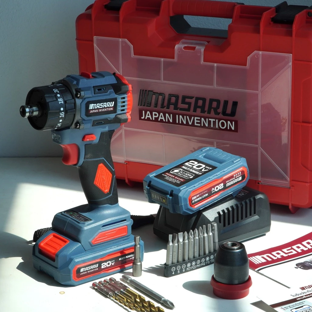 MASARU รุ่น SCDI-105 แรงบิด 85 N.m สว่านไขควงกระแทกไร้สาย 3 ระบบ ไขควงไร้สาย สว่านไขควง แบตเตอรี่ลิเธียม