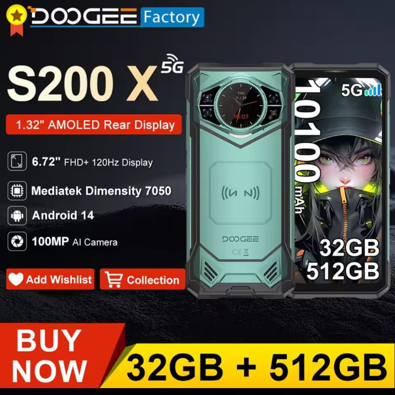 DOOGEE S200 5G Rugged Smartphone 32 GB+256 GB,10100 MAh,1.32 - Foto 3