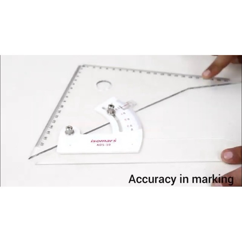 ไม้ฉากสามเหลี่ยมปรับมุม Isomars adjustable set square triangle แถมถุง ...