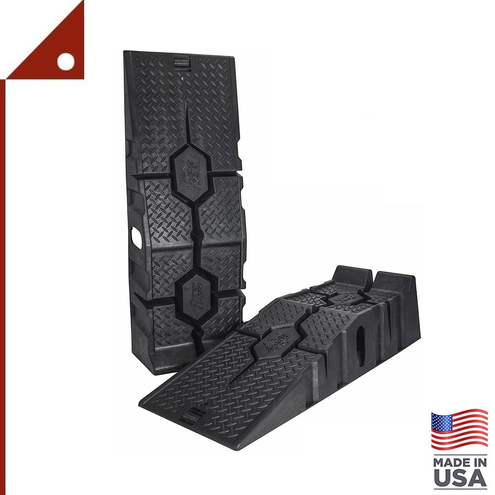 RhinoGear RhinoRamps 11909ABMI - Set Di 2 Rampe Per Veicoli, Capacità 5,4 Kg GVW, Inclinazione 17°, Base Antiscivolo CoreTRAC