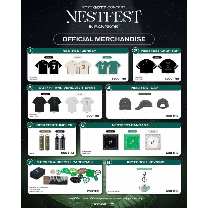 GOT7 NESTFEST バンコク MD Tシャツ ブラック (フリーサイズ